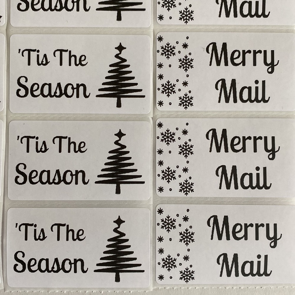 500 Christmas Labels Merry Mail Stickers Tis the Season Shipping Thermal Labels - Picture 4 of 5